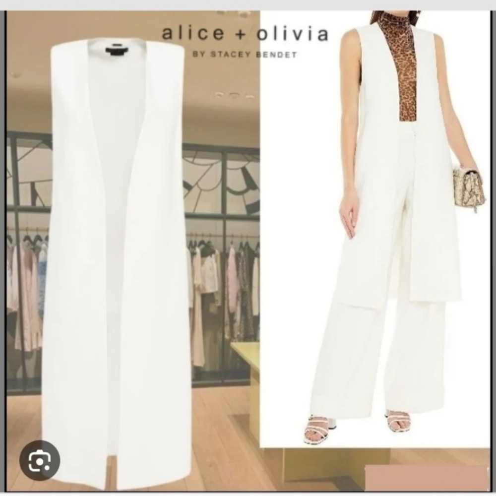 Alice + Olivia Alice + Olivia Suzette Longline Vest Size Small